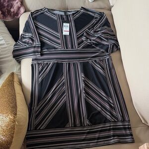 BCBGMaxAzria Black and Pink Striped Mini Dress size XS.
